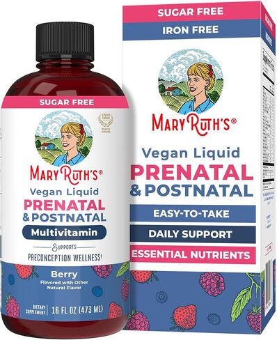 MARYRUTH'S Postnatal & Prenatal Liquid Multivitamin for Women | Selenium | Folate | Healthy Fetal Development | Prenatal Vitamins | Vegan | Non-GMO | Sugar Free | Gluten Free | 16 oz in Saudi Arabia