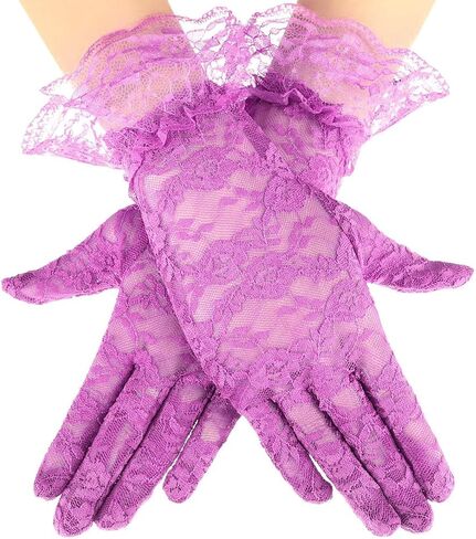 YouNuo Lace Gloves for Women, Wedding Bridal Tea Party Gloves, Floral Opera Glove for Evening Prom 1920s Halloween Costume in Saudi Arabia