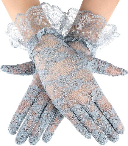 YouNuo Lace Gloves for Women, Wedding Bridal Tea Party Gloves, Floral Opera Glove for Evening Prom 1920s Halloween Costume in Saudi Arabia