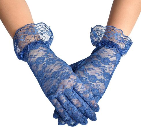 A Pair Of Short Lace Gloves,Lace Design For Women's Wedding Banquet,Tea Party Gloves,Wedding Party in Kuwait