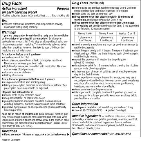 GoodSense Nicotine Polacrilex Coated Gum, 2 mg (Nicotine), Stop Smoking Aid, Ice Mint Flavor; Quit Smoking with ice Mint Nicotine Gum,160 ct in Kuwait