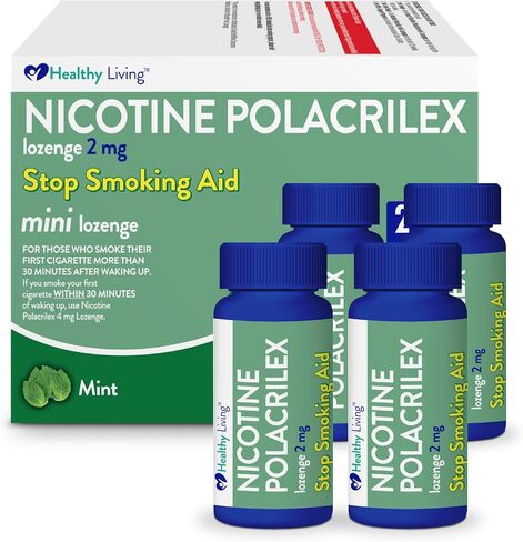 Healthy Living Nicotine Polacrilex Mini Lozenge, Stop Smoking Aid, 2 mg Mint Flavor, 108 Count in Kuwait
