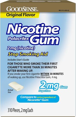 Nicotine Polacrilex Uncoated Gum 2 mg (Nicotine), Original Flavor, Stop Smoking Aid in Kuwait
