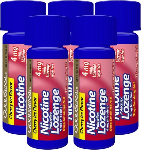 Mini Nicotine Polacrilex Lozenge, 4 mg (Nicotine), Stop Smoking Aid, Cherry Ice Flavor; Quit Smoking with Cherry Ice Nicotine Lozenge in Kuwait