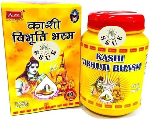 Kashi Vibhuti/Vibhooti Bhasma Scented Powder Ceremonial Mark at Forehead Pooja/Puja Holy Om Namah Shivaya/Mahadev Energy Rituals & Prayers, Worship Religious Meditation (100 Grm) in Saudi Arabia