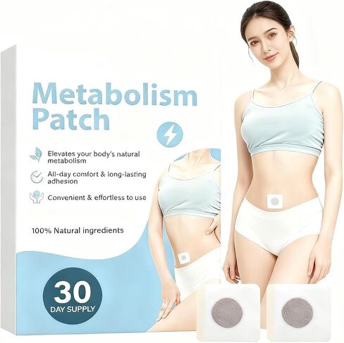 Metabolism Support Patches, Natural Ingredients, with Paeonia Lactiflora Root and Ginger and Cinnamon Bark Oil, Body Patches for Women,30 Count in Saudi Arabia