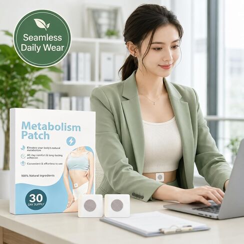 Metabolism Support Patches, Natural Ingredients, with Paeonia Lactiflora Root and Ginger and Cinnamon Bark Oil, Body Patches for Women,30 Count in Saudi Arabia