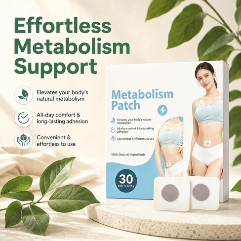 Metabolism Support Patches, Natural Ingredients, with Paeonia Lactiflora Root and Ginger and Cinnamon Bark Oil, Body Patches for Women,30 Count in Saudi Arabia