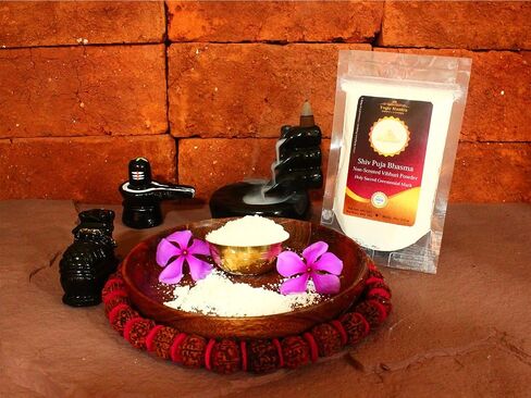 Yogic Mantra Shiva Vibhuti Bhasma Holy Ash Powder (Uncented 100g / 3.5oz Vibhooti Bhasma) Thiruneeru Forehead Ceremonial Mark, Shiv Tripundra Tikka for Home Puja & Havan Yagya Pooja Samagri in Saudi Arabia