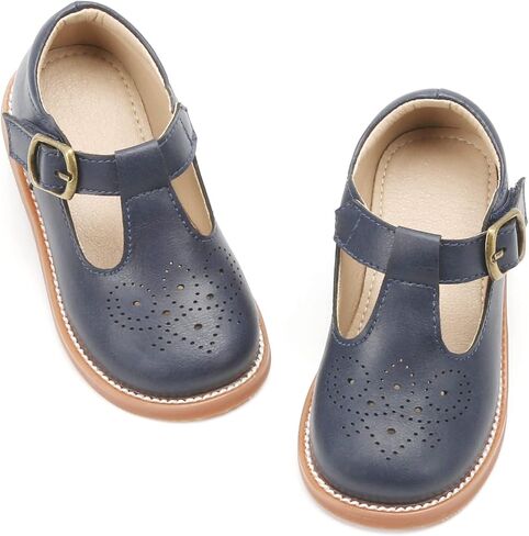 Otter MOMO Toddler Little Girls Oxford Shoes Mary Jane Flat T-Strap School Uniform Party Dress Blue Shoes Size 1 in Saudi Arabia