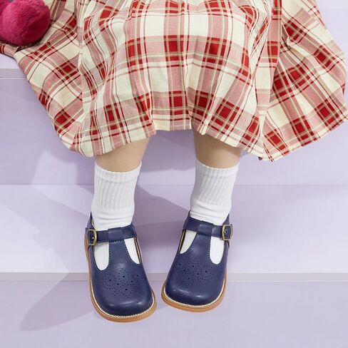 Otter MOMO Toddler Little Girls Oxford Shoes Mary Jane Flat T-Strap School Uniform Party Dress Blue Shoes Size 1 in Saudi Arabia