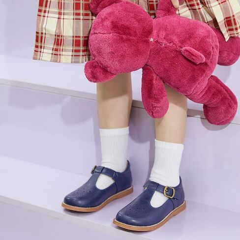 Otter MOMO Toddler Little Girls Oxford Shoes Mary Jane Flat T-Strap School Uniform Party Dress Blue Shoes Size 1 in Saudi Arabia