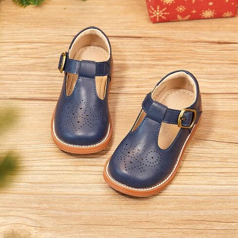 Otter MOMO Toddler Little Girls Oxford Shoes Mary Jane Flat T-Strap School Uniform Party Dress Blue Shoes Size 1 in Saudi Arabia