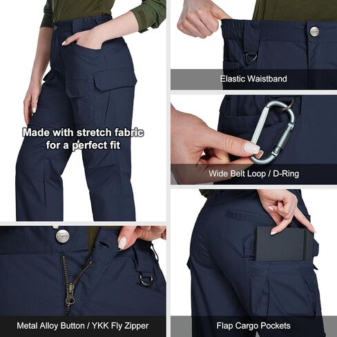 Hiwise Women's Stretch Tactical Pants Water Resistant Ripstop Cargo Work Pants Outdoor Lightweight Hiking Pants in Saudi Arabia