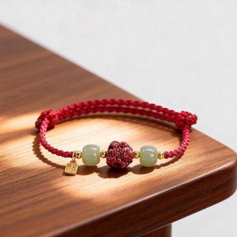 Horse Red String Bracelet with Good Luck Hetian Jade, Adjustable Zodiac Cinnabar Bracelets Horse Charm Amulet for Blessings and Good Luck New Year Jewelry Gift for Women in Saudi Arabia