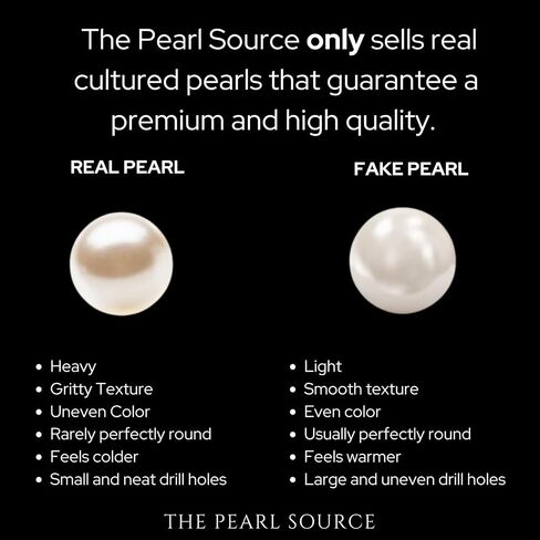 سوار لؤلؤ المياه العذبة الأبيض من The Pearl Source للنساء - سوار اللؤلؤ المستزرع من الذهب عيار 14 قيراط مع اللؤلؤ المستنبت الأصلي، بطول 8.0 بوصات in Kuwait