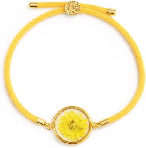 Dried Pressed Birth Month Flower Bracelet, Adjustable tree of life knot Cord Bracelet, Personalized Gift in Saudi Arabia