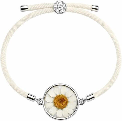 Dried Pressed Birth Month Flower Bracelet, Adjustable tree of life knot Cord Bracelet, Personalized Gift in Saudi Arabia