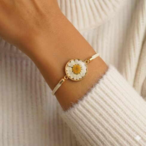 Dried Pressed Birth Month Flower Bracelet, Adjustable tree of life knot Cord Bracelet, Personalized Gift in Saudi Arabia