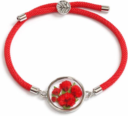 Dried Pressed Birth Month Flower Bracelet, Adjustable tree of life knot Cord Bracelet, Personalized Gift in Saudi Arabia