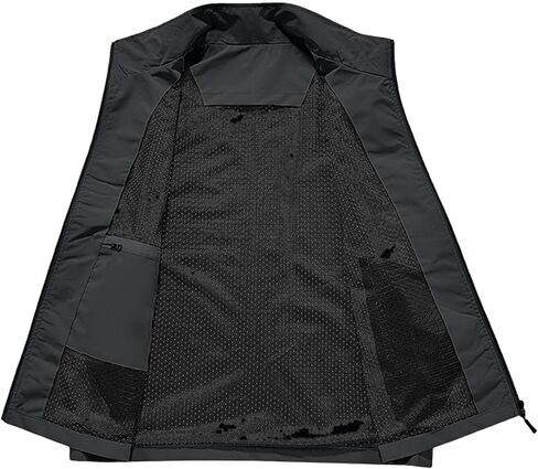 Rucking Vest For Men Zip Up Stand Collar Sleeveless Jacket Casual Hiking Running Lightweight Outerwear Vest With Pockets in Kuwait