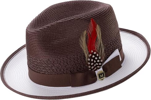 MONTIQUE Two-Tone Ventilated Fedora Hat | Stylish & Elegant Breathable Design Fedora Hats for Modern Touch | H-94 in Saudi Arabia