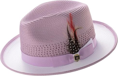 MONTIQUE Two-Tone Ventilated Fedora Hat | Stylish & Elegant Breathable Design Fedora Hats for Modern Touch | H-94 in Saudi Arabia