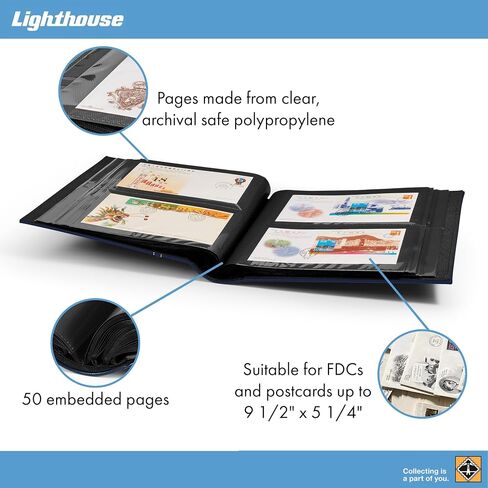 Lighthouse Album for 200 FDCs or Letters up to 195x130 mm, incl. slipcase, red in Kuwait