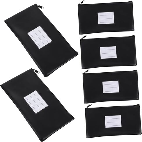 TEHAUX 6pcs Zipper Money Bag for Cash and Document Storage Coin Deposit Pouch Card Slot for Bank Use and Travel Organization in Kuwait