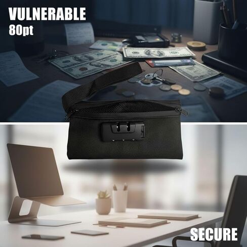 2 Pcs Money Bag with Lock, 7.9 x 3.9 in Lockable Cash Pouch, Polyester Accessories Pouch for Home, Office in Saudi Arabia