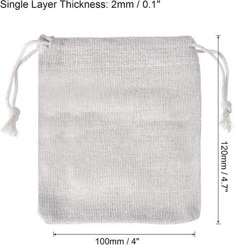 5"x4" Coin Sacks Bag, 12 Pack Bank Coin Deposit Change Transit Bags Canvas Money Bag with Drawstring Gift Bag Style 1, Beige in Kuwait