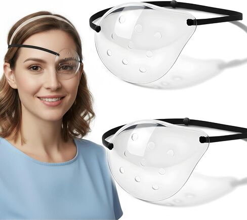 Cataract Surgery Eye Shield, 2 Pack Medical Eye Patch with Adjustable Head Strap for Sleeping After Cataract, Post Surgery Eye Protection for Adults & Kids (Right Eye) in Kuwait
