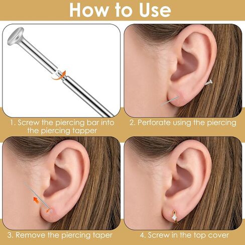 أداة تغيير ثقب Lusofie 13 قطعة - 14G 16G 18G 20G أدوات ثقب لتغيير المجوهرات لتغيير مجوهرات الأذن والأنف والسرة والشفاه in Kuwait