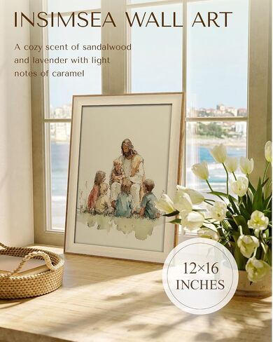 InSimSea 12x16 Framed Christian Wall Art, Jesus with Children Canvas Painting Prints, Jesus Teaching Kids Wall decor for Kid’s Room, Prayer Room, Church, Nursery, Living Room in Saudi Arabia