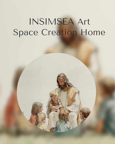InSimSea 12x16 Framed Christian Wall Art, Jesus with Children Canvas Painting Prints, Jesus Teaching Kids Wall decor for Kid’s Room, Prayer Room, Church, Nursery, Living Room in Saudi Arabia