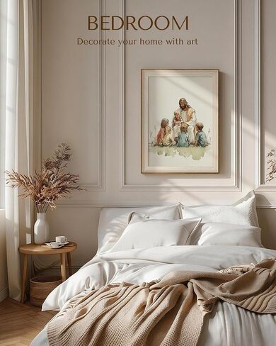 InSimSea 12x16 Framed Christian Wall Art, Jesus with Children Canvas Painting Prints, Jesus Teaching Kids Wall decor for Kid’s Room, Prayer Room, Church, Nursery, Living Room in Saudi Arabia