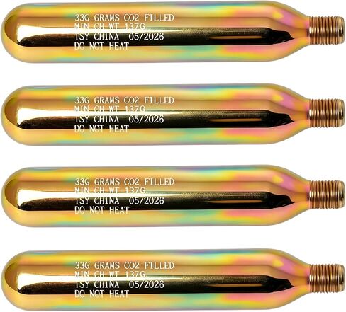 CO2 Rearming Cylinder for Auto Manual Version of Inflatable Jackets Life Vests Waist Belt Personal Flotation Device PFD-Rearming Accessories 1/2-inch Replacement 33 Gram Thread CO2 Cartridges 4 PCS in Kuwait