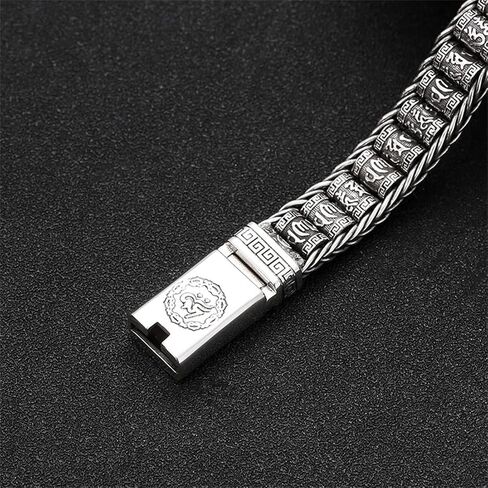 S925 Sterling Silver Six Characters of Truth Turnable Bracelet, Bullying Men's Six Characters of Truth Bracelet in Saudi Arabia