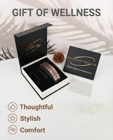 Ultra Strength Magnetic Bracelets for Men, 99.99% Pure Copper Bracelet with 5000 Gauss Magnets, Adjustable Size with Sizing Tool & Gift Box in Saudi Arabia