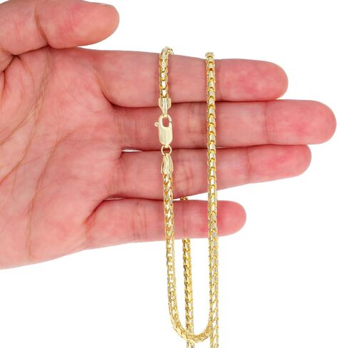 Nuragold 14k الذهب الأصفر الحقيقي الصلبة فرانكو الماس قطع 3 مللي متر Spiga القمح سلسلة سوار (7 "-9") مجوهرات إيطالية للرجال in Kuwait