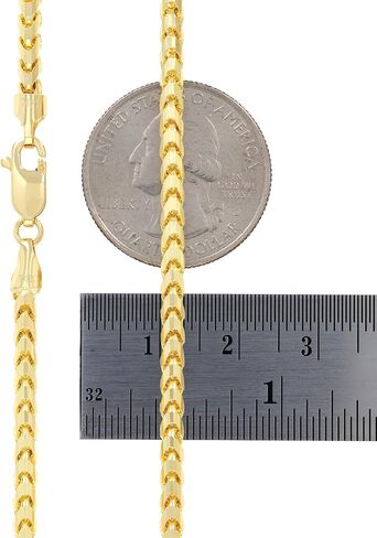Nuragold 14k الذهب الأصفر الحقيقي الصلبة فرانكو الماس قطع 3 مللي متر Spiga القمح سلسلة سوار (7 "-9") مجوهرات إيطالية للرجال in Kuwait