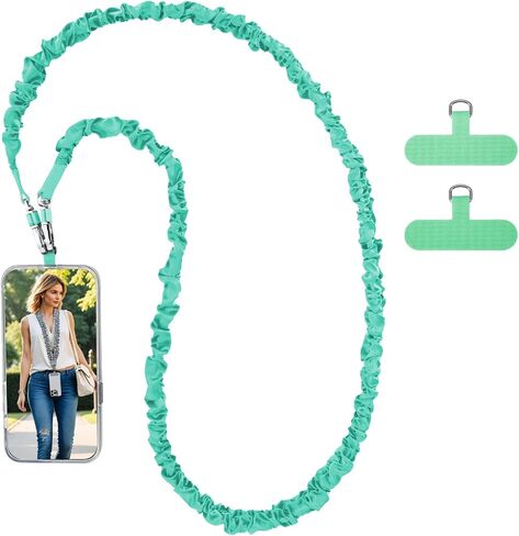 Cell Phone Lanyards, Black Phone Strap Crossbody Wrist Strap Compatible with Most Smart Phones for the Badge and Keys (Black, 50 inch) in Kuwait