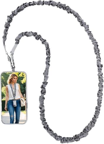 Cell Phone Lanyards, Black Phone Strap Crossbody Wrist Strap Compatible with Most Smart Phones for the Badge and Keys (Black, 50 inch) in Kuwait