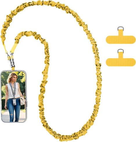 Cell Phone Lanyards, Black Phone Strap Crossbody Wrist Strap Compatible with Most Smart Phones for the Badge and Keys (Black, 50 inch) in Kuwait