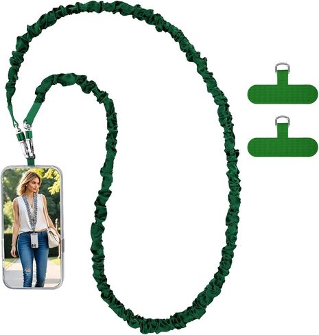 Cell Phone Lanyards, Black Phone Strap Crossbody Wrist Strap Compatible with Most Smart Phones for the Badge and Keys (Black, 50 inch) in Kuwait
