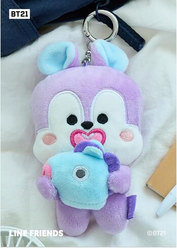 LINE FRIENDS Official BT21 BASIC Small Plush Keychain - MANG with Mask, Plush Keychain, Animal Keyring, Keychains Cute, Llaveros de Peluche, Kpop Merch in Kuwait