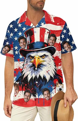 Custom Hawaiian Shirt with Face, Personalized Hawaii Shirts for Men Women Funny Gifts Tropical Beach Shirt for Father's Day in Saudi Arabia