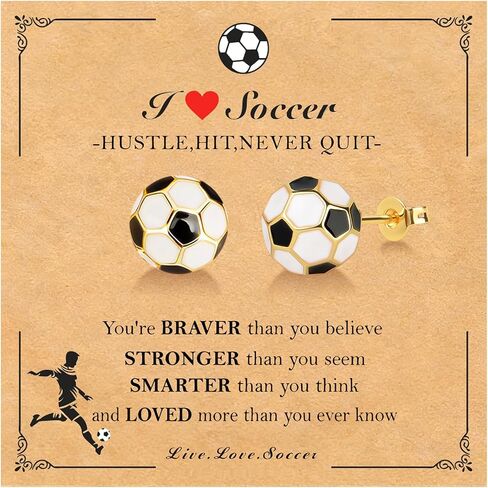 Baseball Softball Soccer Basketball Football Earrings for Women, 14K Gold Plated 10mm Sports Earrings studs for Women Valentines Day Birthday Christmas Easter Baptism Graduation Gifts for Momen Mom in Kuwait