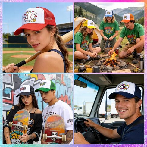 Joyclub 15 Pack Colorful Trucker Hats Bulk Adjustable Sublimation Hats Blank Snapback Mesh Baseball Cap for Man Women in Saudi Arabia
