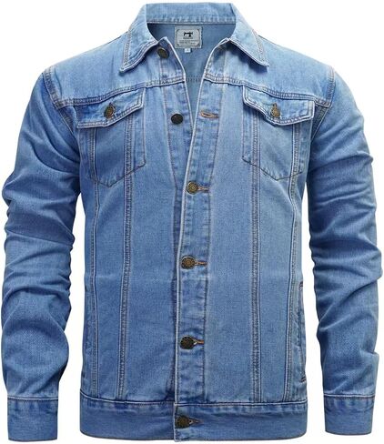 Men's Casual Denim Jacket Slim Fit Fashion Classic Jean Coats in Saudi Arabia